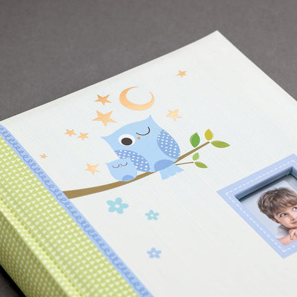 NEW 200 6X4 Kusso Sleepy Owl Series Blue Memo Photo Album by Kenro