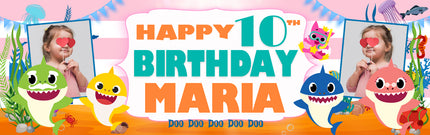 Shark Doo Doo Bash – Personalised Baby Shark Birthday Photo Banner