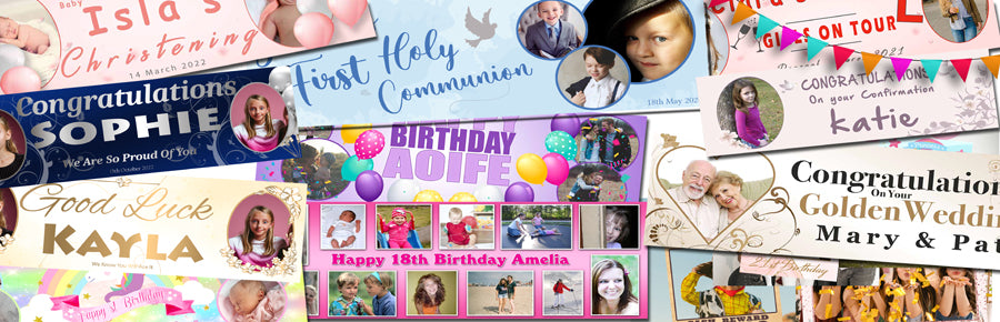 Personalised Christening Day photo banner Ireland
