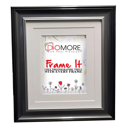 10X8 Duet Noir Black & Silver Modern Home Decor Photo Frame