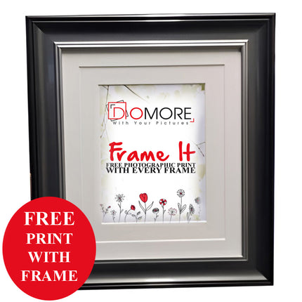 10X8 Duet Noir Black & Silver Modern Home Decor Photo Frame