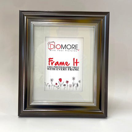 10X8 Duet Noir Black & Silver Modern Home Decor Photo Frame