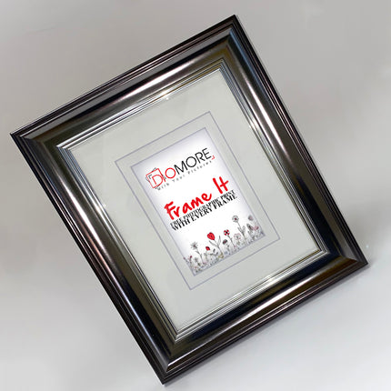 10X8 Duet Noir Black & Silver Modern Home Decor Photo Frame