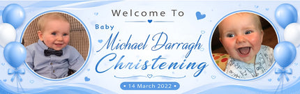 Custom Christening Day Personalised Banner