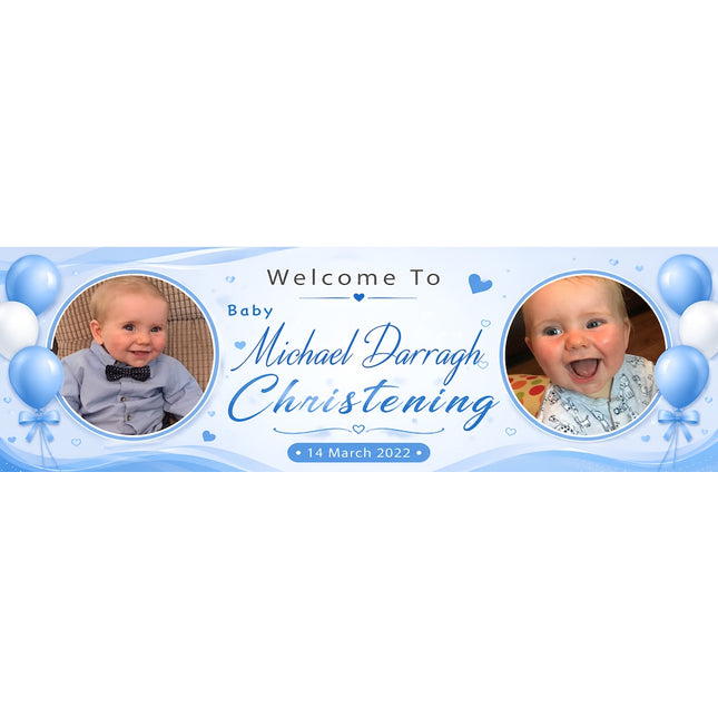 Custom Christening Day Personalised Banner
