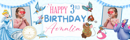 Bibbidi Bobbidi Personalised Cinderella Disney Princess Photo Banner