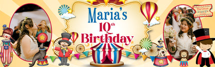 Roll Up, Roll Up! – Personalised Circus Themed Birthday Big Top Photo Banner