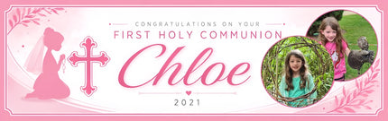 Little First Communion Party Personalised photo Banner