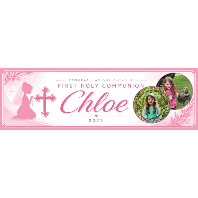 Little First Communion Party Personalised photo Banner
