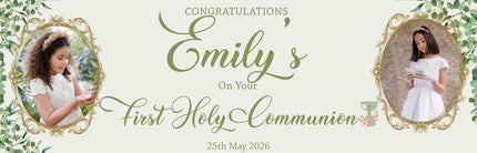 First Communion Party Personalised Banner