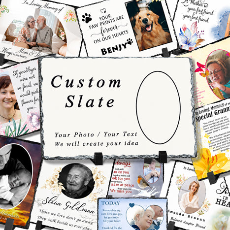Personalised memorial slate and remembrance gifts