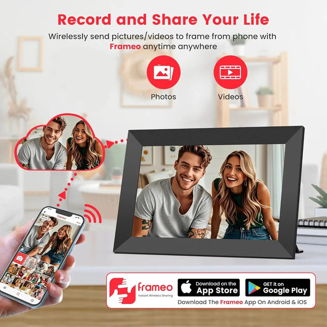 10″ Frameo WiFi Digital Photo Frame Share Life’s Moments Instantly