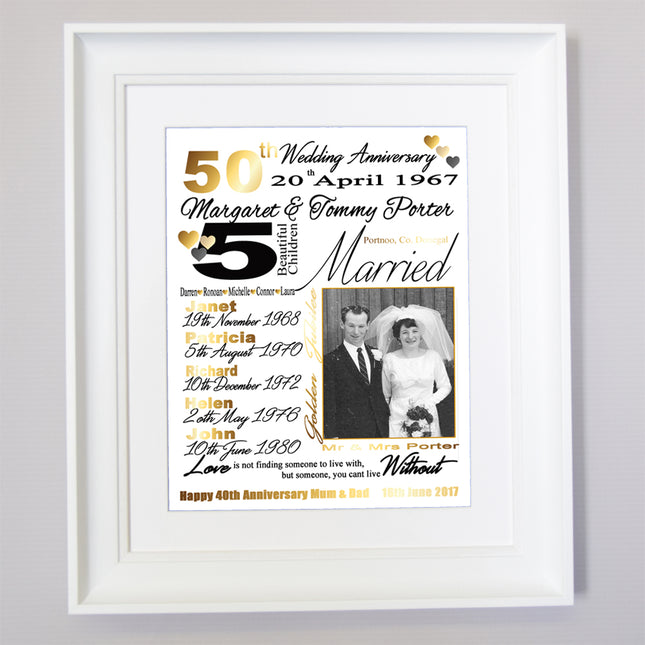 50th Golden Wedding Anniversary Sentiment