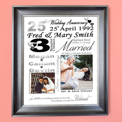 25th Silver Wedding Anniversary Sentiment