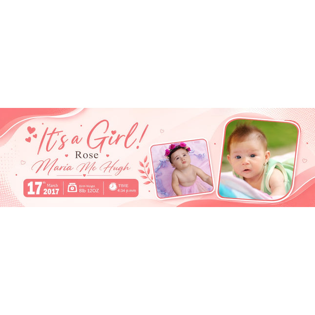 Photo Its A Boy Announcement Personalised Banner