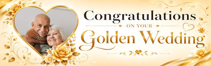 Golden Wedding Anniversary Party Personalised Banner
