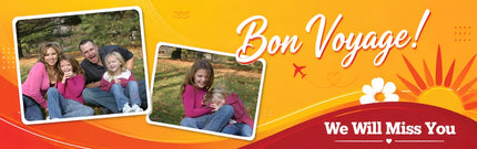 Bon Voyage Leaving Party Personalised Banner