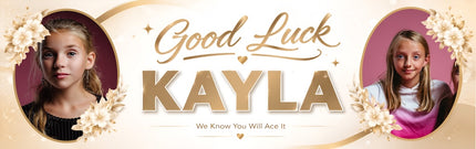 Golden Good Luck Personalised Photo Banner
