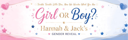 Gender Reveal Personalised Party Banner