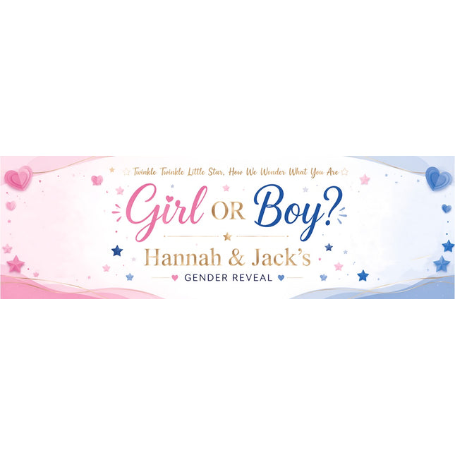 Gender Reveal Personalised Party Banner