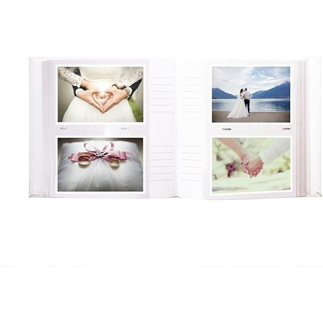 6X4 200 White Satin Wedding Photo Album By Kenro