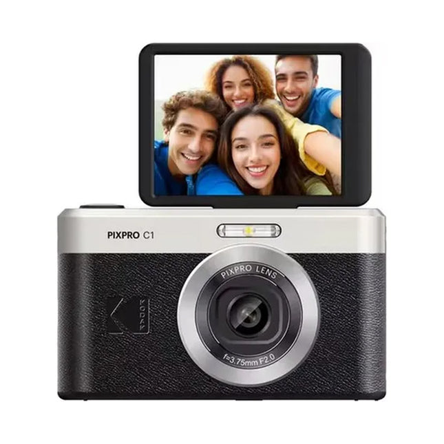 Kodak PIXPRO C1 SELFIE Black Digital Camera 13MP, Flip Screen & 4x Digital Zoom