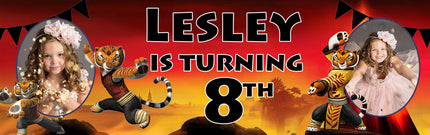 Fierce at Any Age – Personalised Tigress Kung Fu Panda Birthday Photo Banner