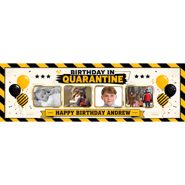 Quarantine Birthday Party In Lockdown Personalised Banner