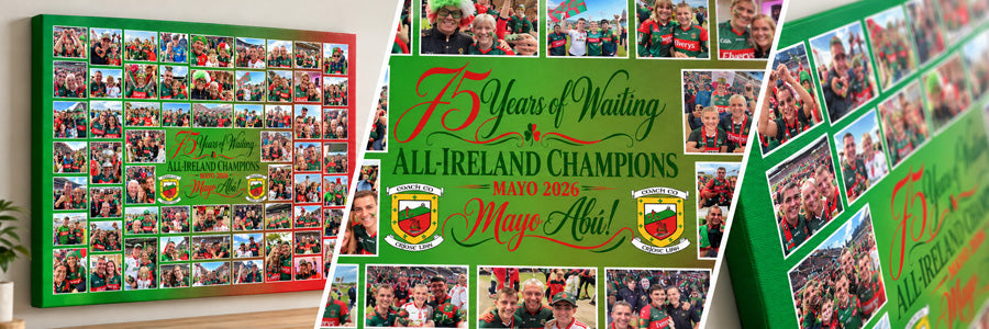 Mayo GAA commemorative football collage design