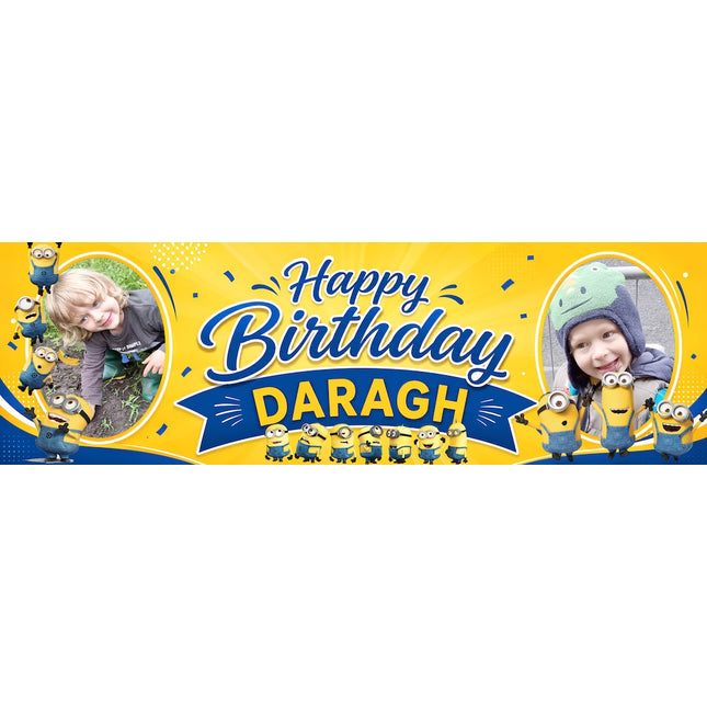 Minions Personalised Photo Birthday Banner