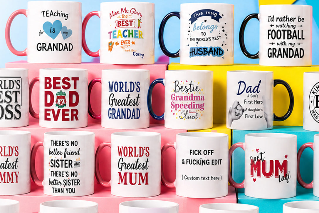 Novelty mugs make funny gifts for everyone, only €13