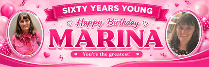 Years Young 60th Birthday Personalised Photo Banner