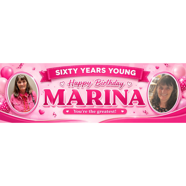Years Young 60th Birthday Personalised Photo Banner