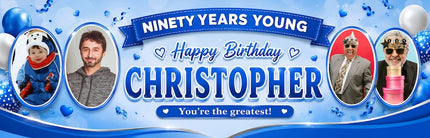 Years Young 90th Birthday Personalised Photo Banner
