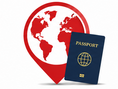 Foreign passport and visa photos