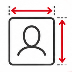 Correctly sized passport and ID photos