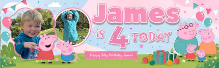 Peppa Pig Birthday Party Personalised Photo Banner