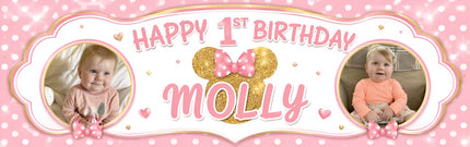 Rose Gold Birthday Personalised Disney Photo Banner