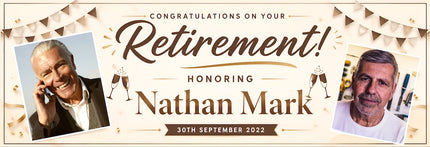 Golden Congratulations On Your Retirement Personalised Banner