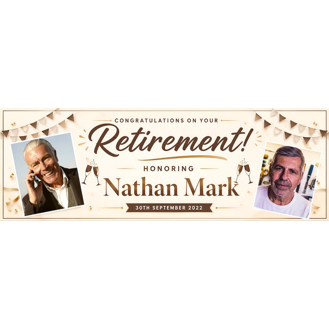 Golden Congratulations On Your Retirement Personalised Banner