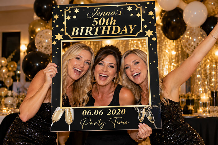 Wedding anniversary selfie frames for couples and party guests