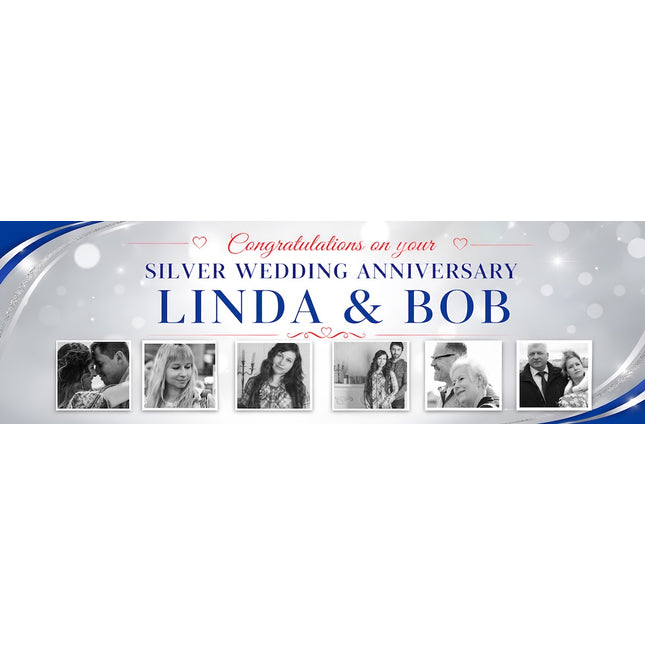 Silver Anniversary 25th Personalised Banner Banner