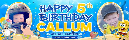 SpongeBob Personalised Photo Birthday Banner