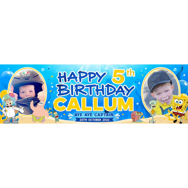 SpongeBob Personalised Photo Birthday Banner