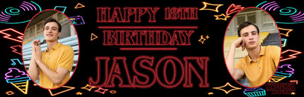 Personalised Stranger Things Themed Birthday Photo Banner