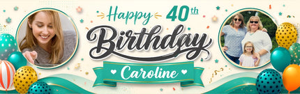 Swirl Birthday Personalised Photo Banner