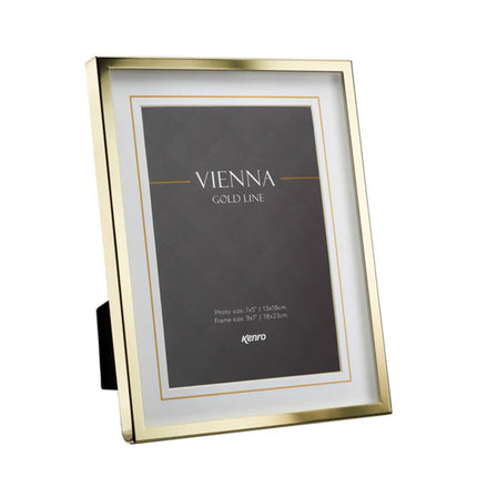 9X7 Vienna Gold Line Photo Frame by Kenro For 7X5 Photos
