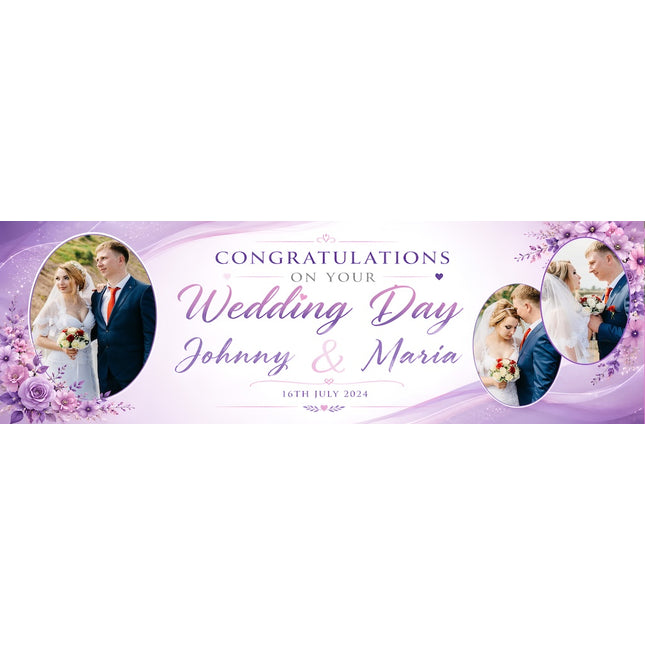 Congratulations Mr & Mrs Personalised Photo Banner