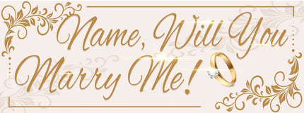 Simple Gold Will You Marry Me Proposal Personalised Banner