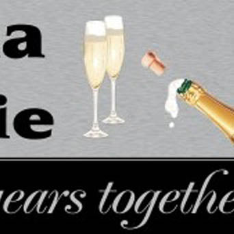 Champagne And Bubbles Anniversary Personalised Banner